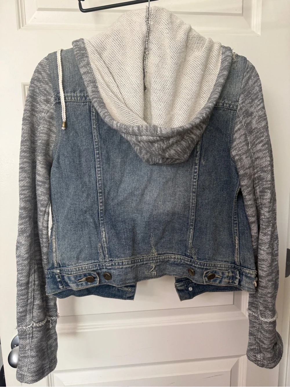 Free People Blue Denim Jacket with removable hood - Picture 6 of 7